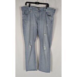 Paige Jeans 40 Men's Blue Light Wash Distressed Lennox Slim Straight Soft Denim